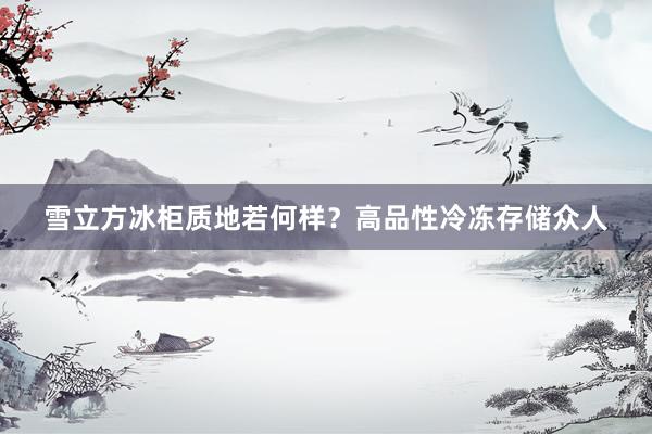 雪立方冰柜质地若何样？高品性冷冻存储众人
