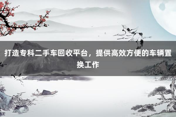 打造专科二手车回收平台，提供高效方便的车辆置换工作